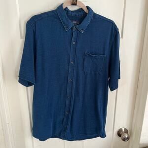 CON.STRUCT Men's Short Sleeve Button Down Collared Shirt L